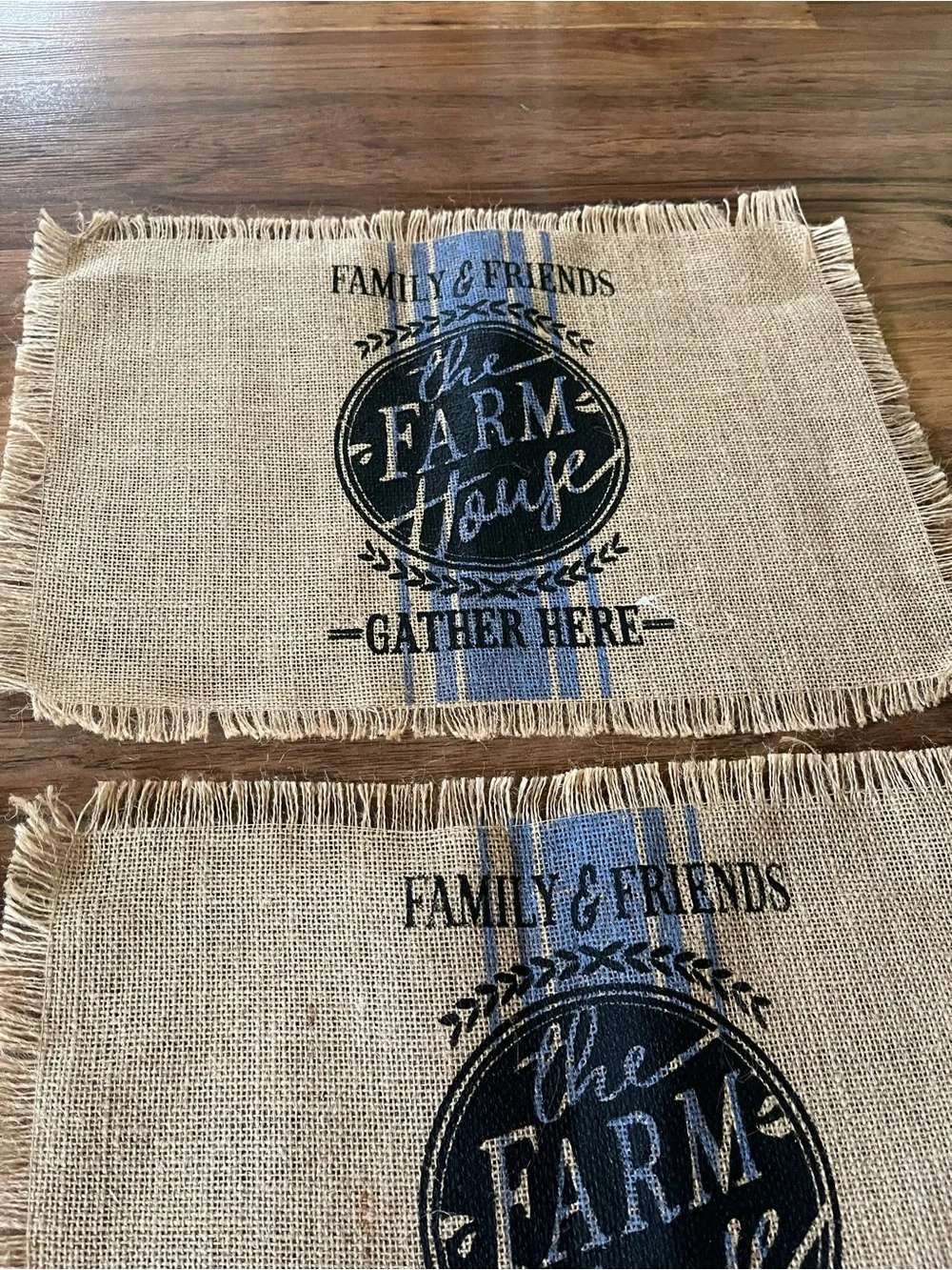 Farmhouse Burlap Placemats - Set of 4